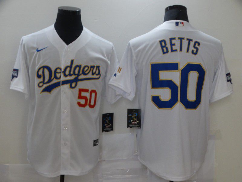 Men Los Angeles Dodgers #50 Betts White Game 2021 Nike MLB Jersey->los angeles dodgers->MLB Jersey
